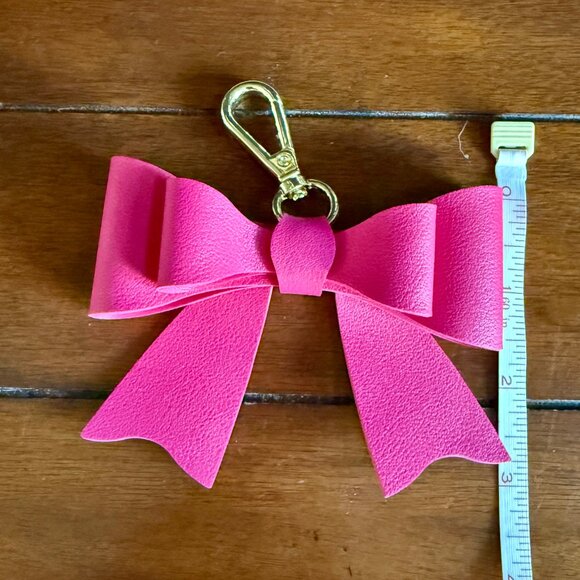 NEW Rose Red Bow Pendant Keychain Charm, Bow for your Handbag - Picture 5 of 5
